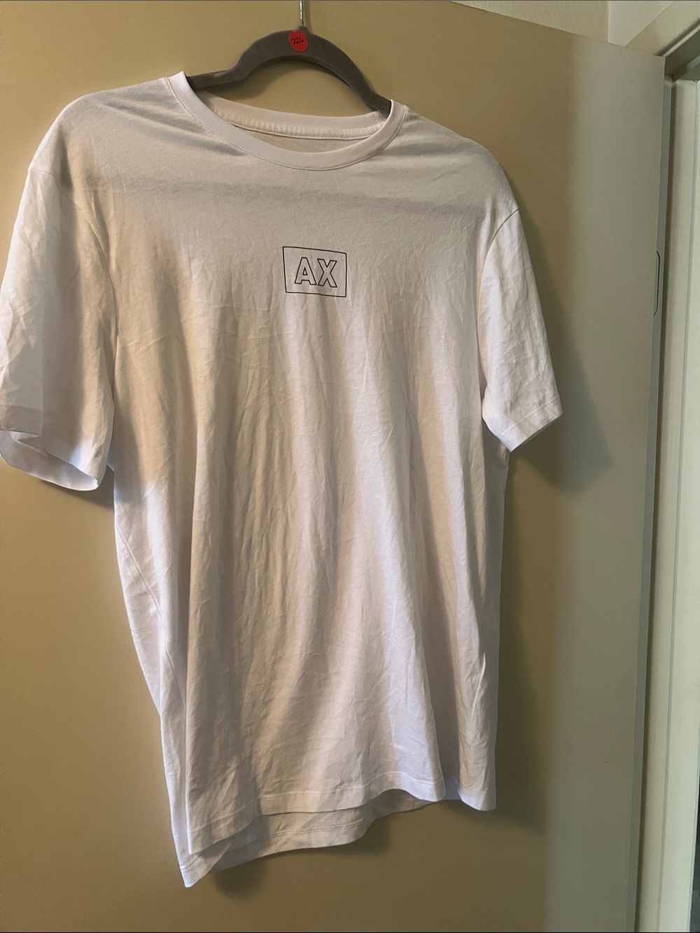 Armani Exchange White Crewneck T-Shirt with AX Chest Logo size medium